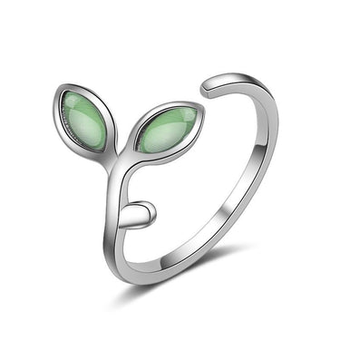 THAI SILVER Natural Aventurine 2 Leaf 5 pc Jewelry Set